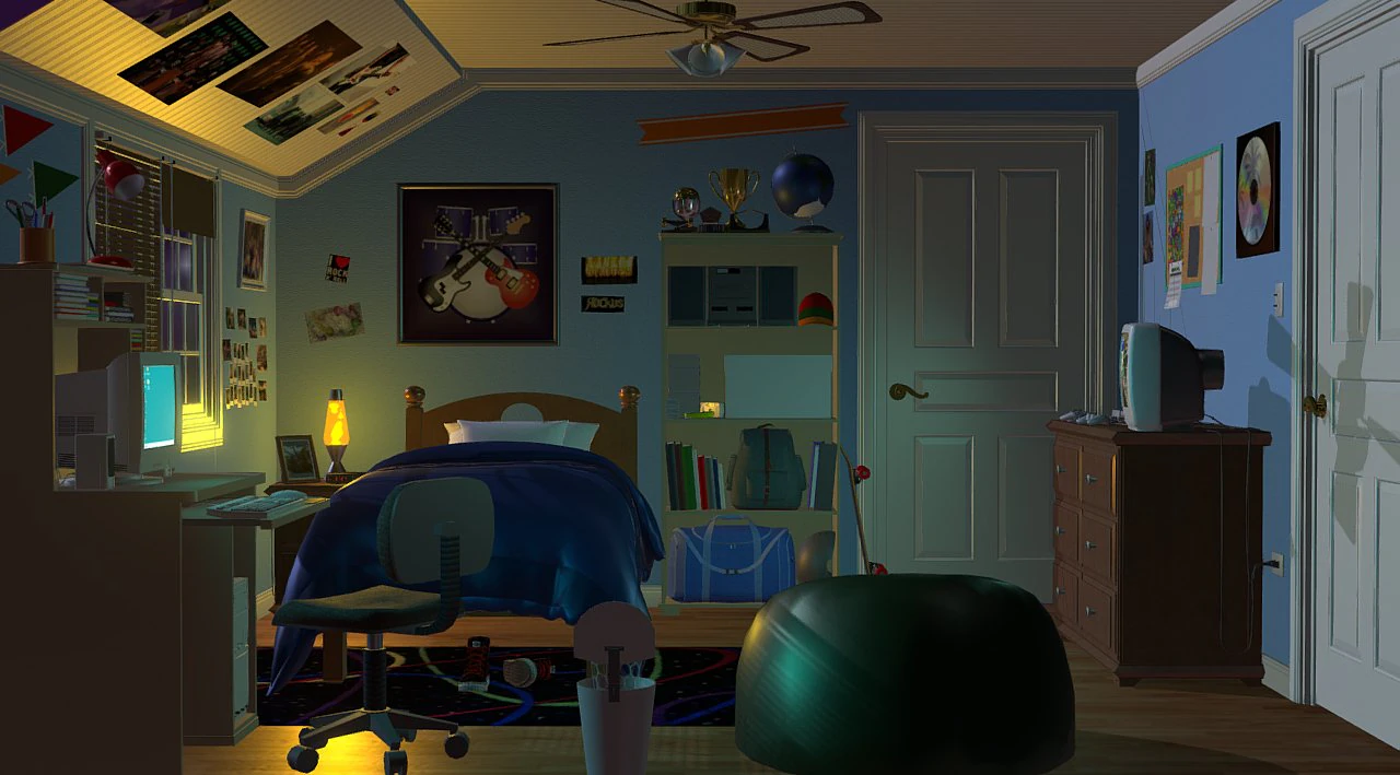 nineties teen bedroom 3D Model .c4d .max .obj .3ds .fbx .stl .blend