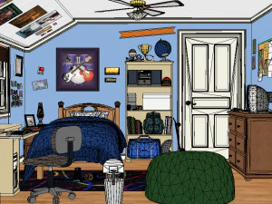 nineties teen bedroom 3D Model