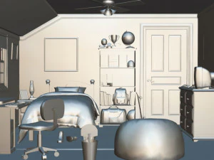 nineties teen bedroom 3D Model