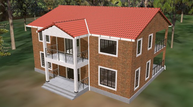 furnished rural house 3D Модель .c4d .max .obj .3ds .fbx .stl .blend 