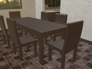 furnished rural house 3D Model