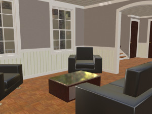 furnished suburban house 3D 모델