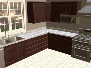 furnished suburban house 3D Model