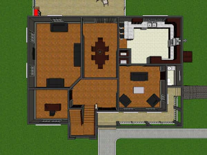 furnished suburban house 3D Model