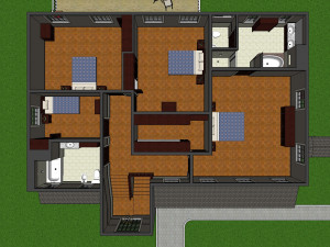 furnished suburban house 3D 모델