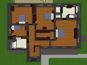 furnished suburban house 3D Model