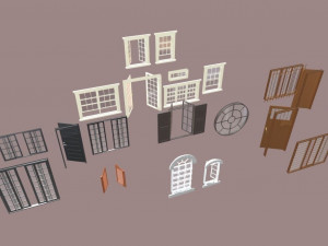 Various types of doors and windows 3D Model