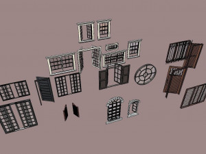 Various types of doors and windows 3D Model