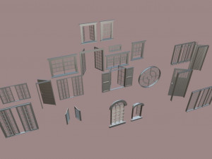 Various types of doors and windows 3D Model