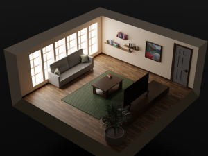 Living room 3D 3D Модель