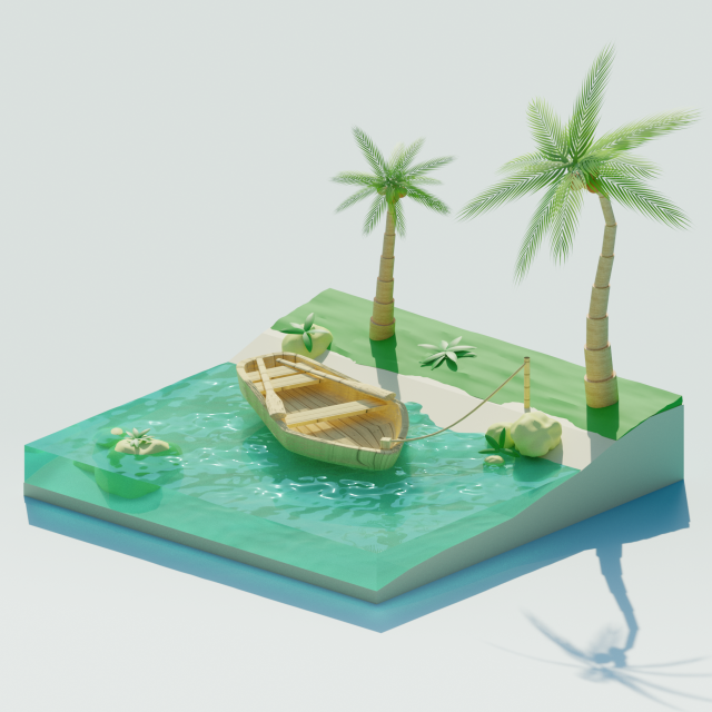 beach Modelo 3D .c4d .max .obj .3ds .fbx .stl .blend