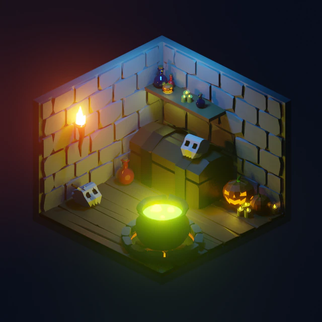 witchs lair 3D Model .c4d .max .obj .3ds .fbx .stl .blend 