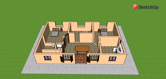 premade house 3D Model .c4d .max .obj .3ds .fbx .stl .blend 