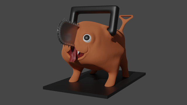 pochita-character from manga chainsawman 3D Print Model .c4d .max .obj .3ds .fbx .stl .blend 
