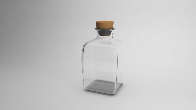 square glass bottle Modello 3D .c4d .max .obj .3ds .fbx .stl .blend