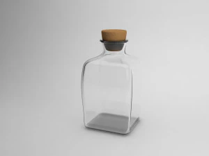 四角いガラス瓶 3Dモデル