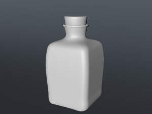 square glass bottle Modello 3D