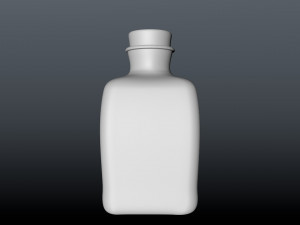square glass bottle Modello 3D