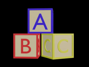 blocos de alfabeto a b c Modelo 3D