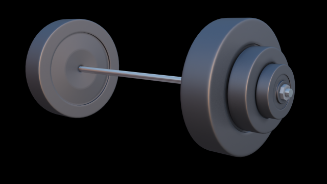 barbells weights - stylized Model 3D .c4d .max .obj .3ds .fbx .stl .blend 