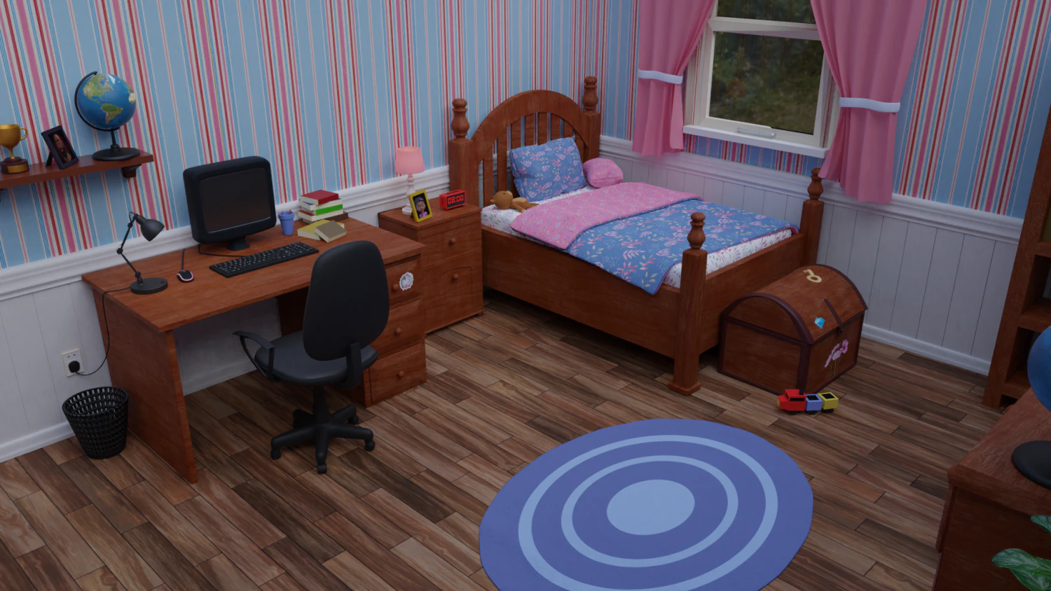 kids bedroom - cartoon style 3D Model .c4d .max .obj .3ds .fbx .stl .blend 