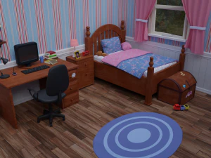 kids bedroom - cartoon style 3D Model