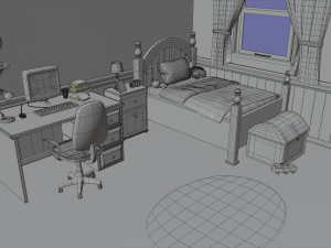 kids bedroom - cartoon style 3D 모델