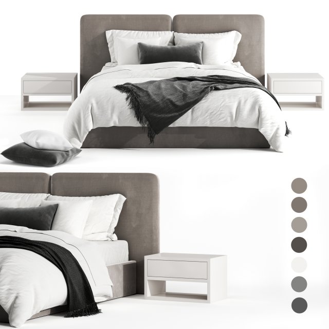 king bed 3D मॉडल .c4d .max .obj .3ds .fbx .stl .blend 