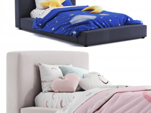 pottery barn alex platform bed 3D Modell