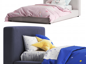 pottery barn alex platform bed 3D Modell