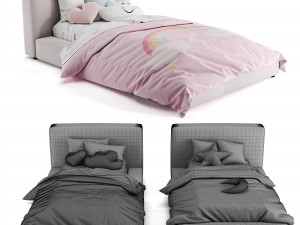 pottery barn alex platform bed 3D Modell
