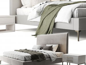 andes deco upholstered bed 3D Model