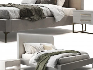 andes deco upholstered bed 3D Model