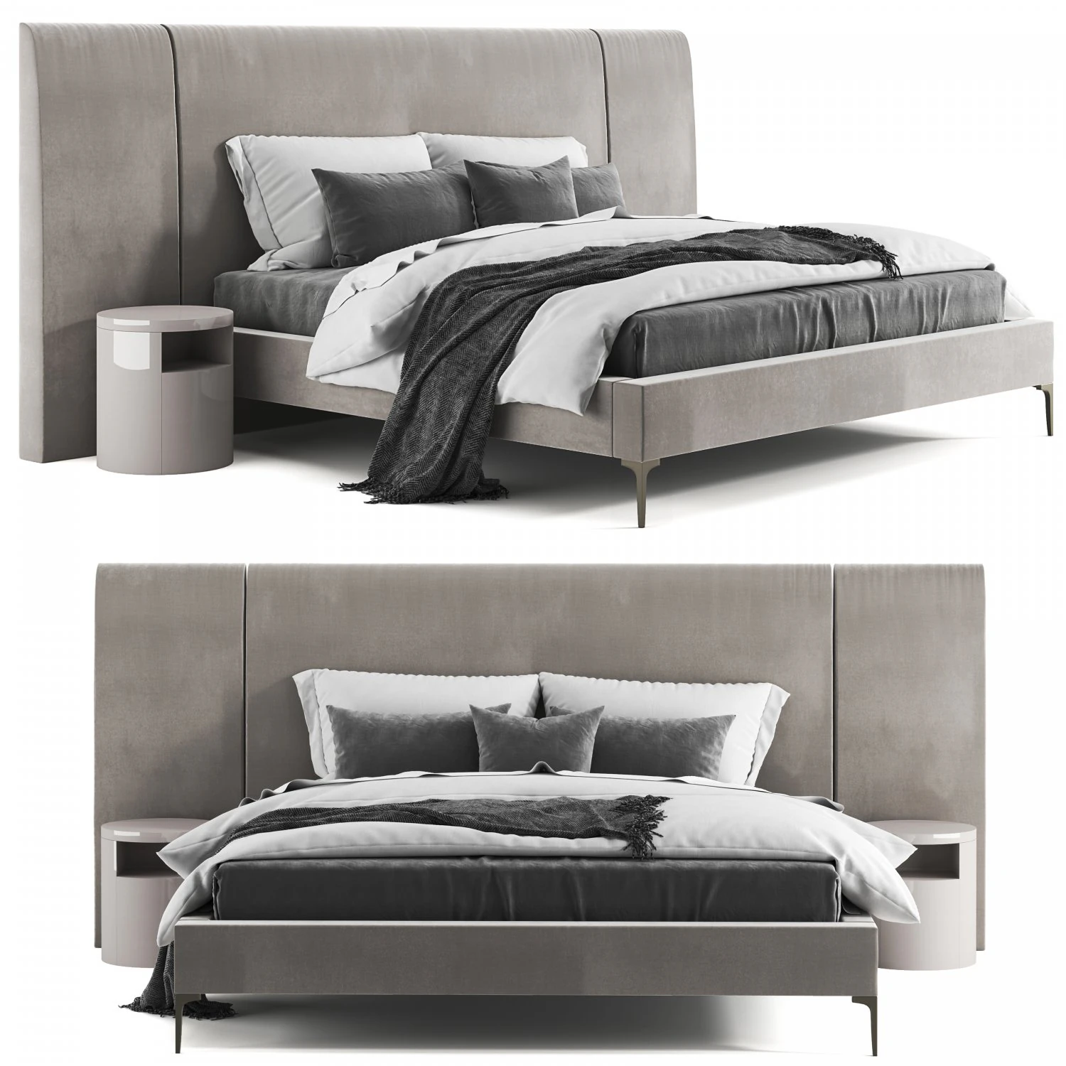 west elm andes wide bed 3D Model .c4d .max .obj .3ds .fbx .stl .blend