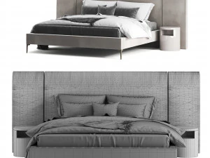 west elm andes wide bed 3D Model