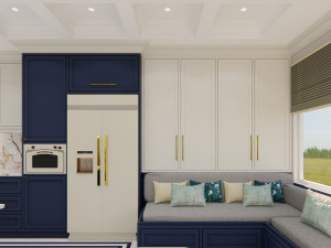 country model navy blue kitchen design - sketchup Modelo 3D