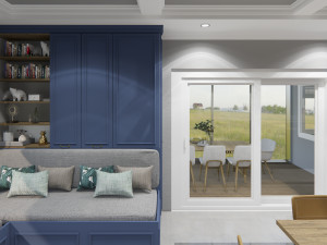 country model blue kitchen design - sketchup 3D 모델