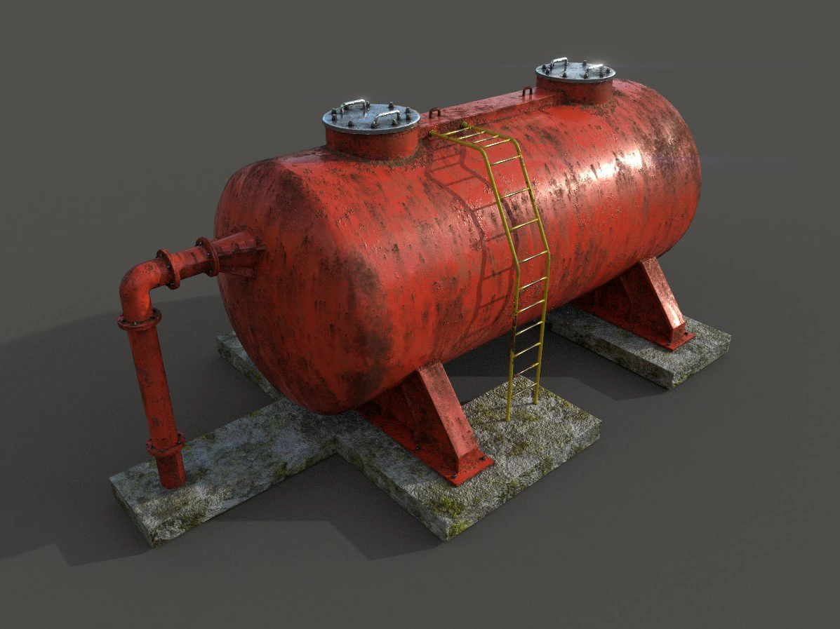 oil tank 3D Model .c4d .max .obj .3ds .fbx .stl .blend 