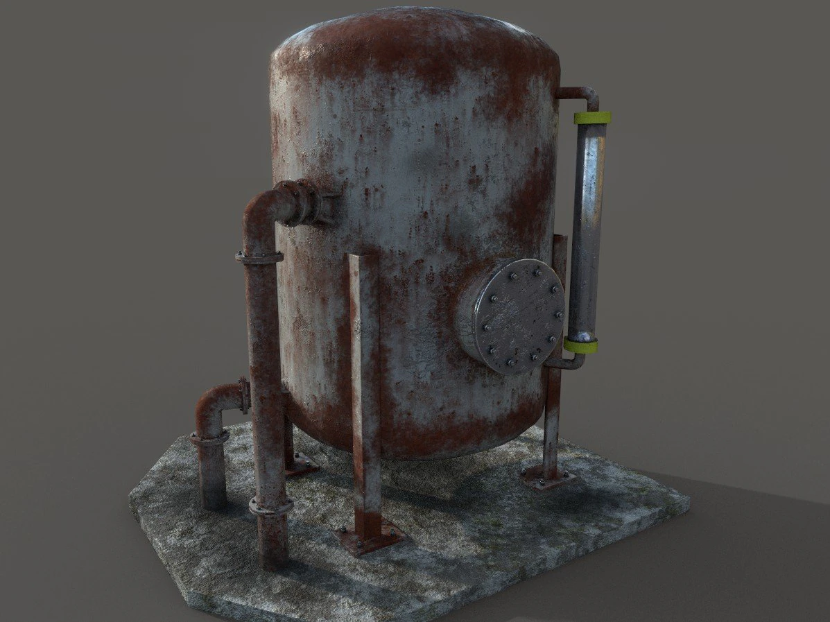 oil tank 3D Model .c4d .max .obj .3ds .fbx .stl .blend