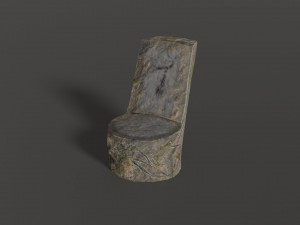 stone chair 3D मॉडल