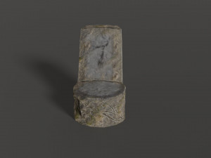 stone chair 3D मॉडल