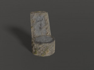 stone chair 3D मॉडल