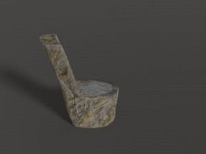 stone chair 3D मॉडल