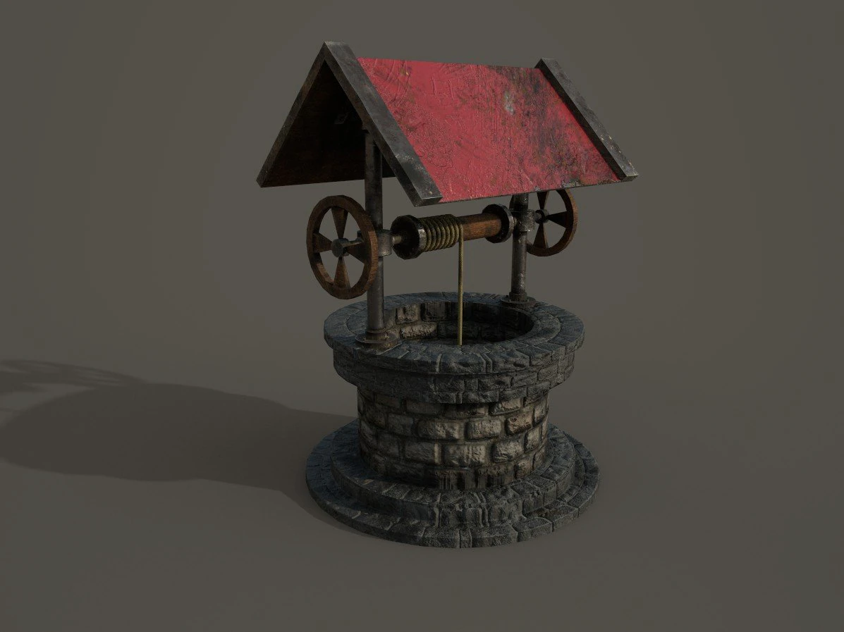 water well 3D Model .c4d .max .obj .3ds .fbx .stl .blend 