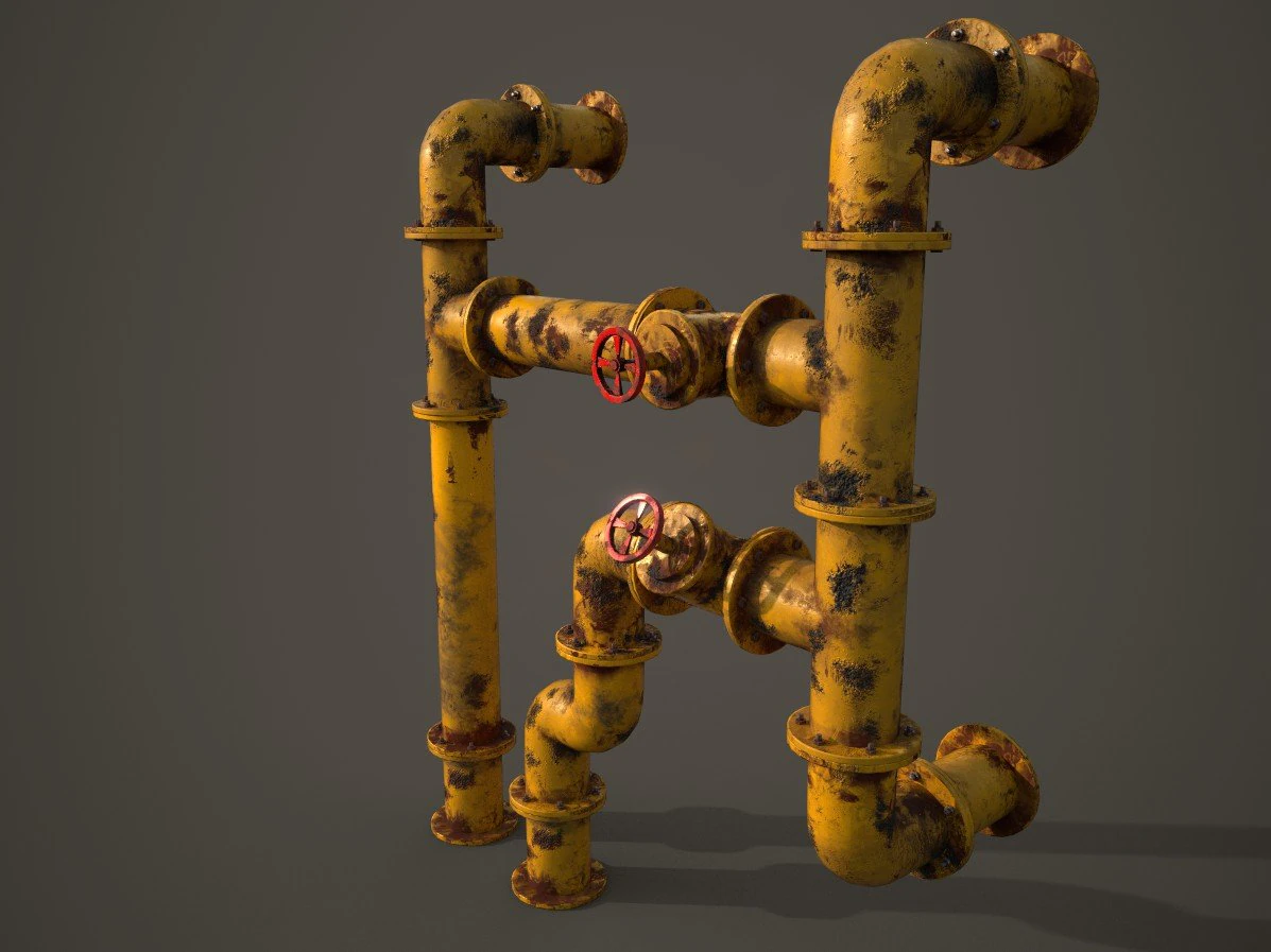 old pipes 3D Model .c4d .max .obj .3ds .fbx .stl .blend 