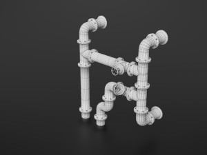 old pipes Model 3D