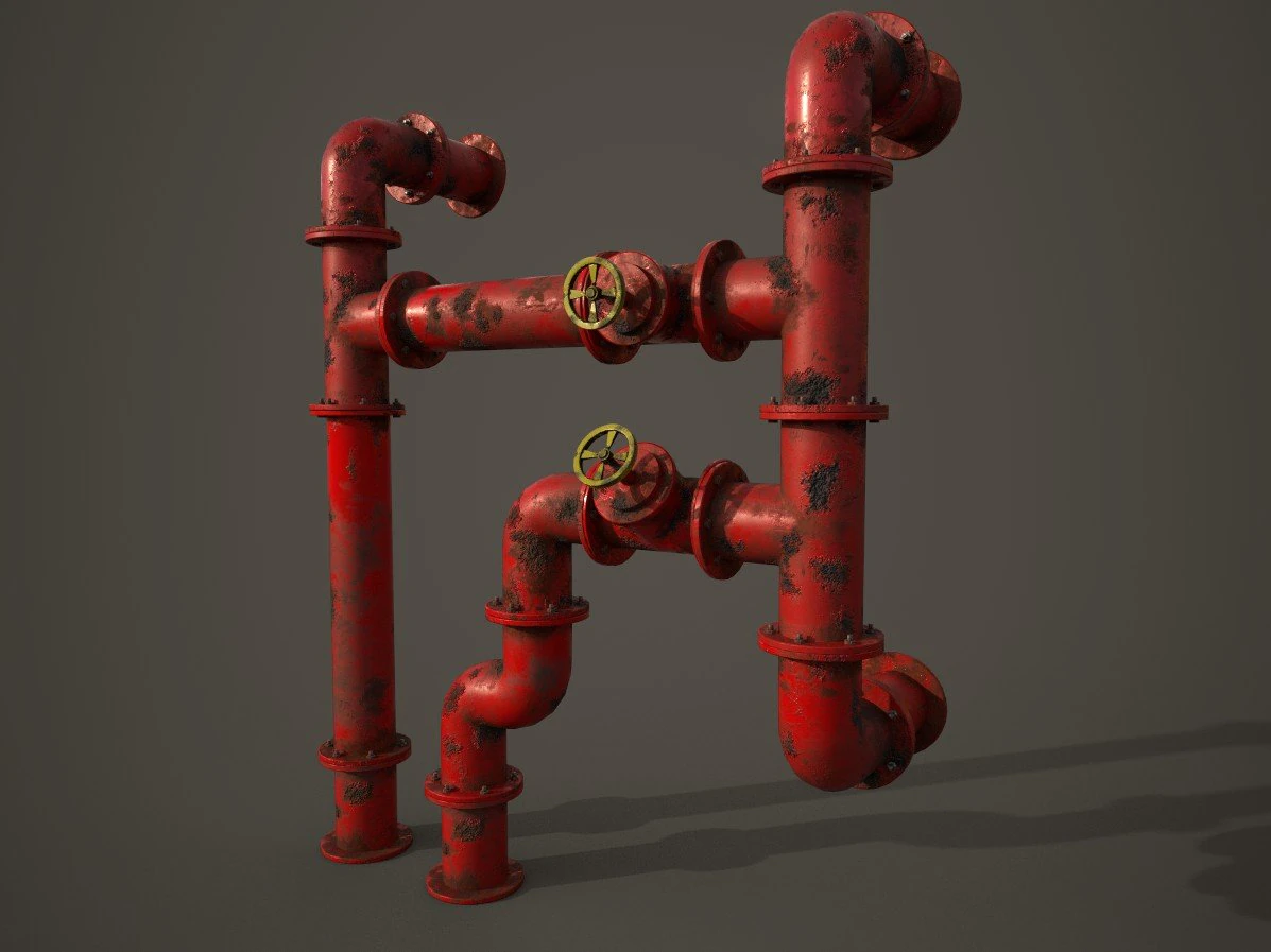 old pipes 3D Model .c4d .max .obj .3ds .fbx .stl .blend 