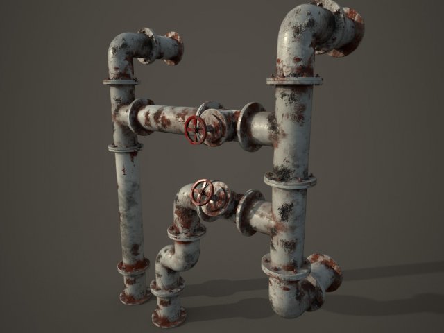 old pipes Model 3D .c4d .max .obj .3ds .fbx .stl .blend 