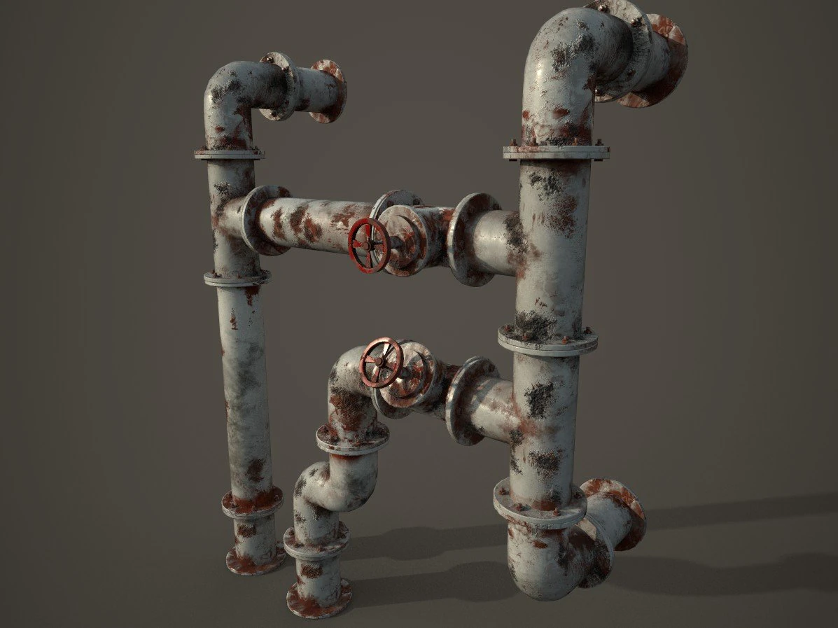 old pipes 3D Model .c4d .max .obj .3ds .fbx .stl .blend