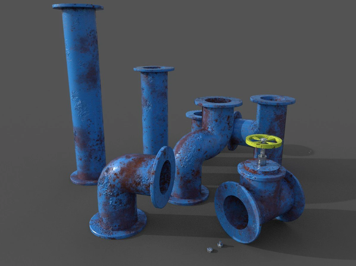 pipes collection 3D Model .c4d .max .obj .3ds .fbx .stl .blend 